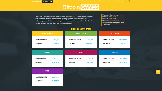 bitcoin.com games casino site